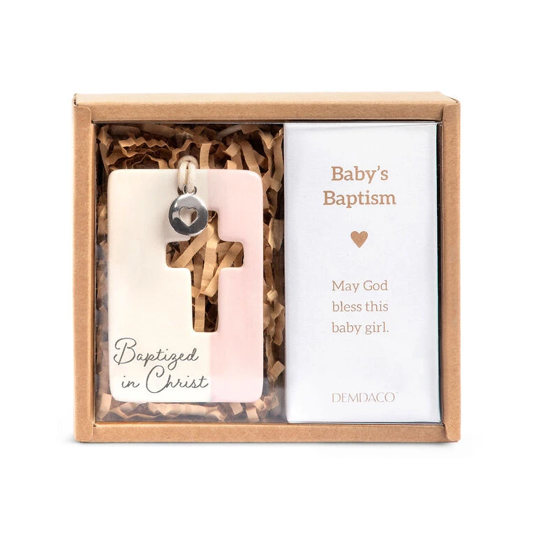 Demdaco Pink Baptism Token 2 Demdaco Pink Baptism Token - Image 2