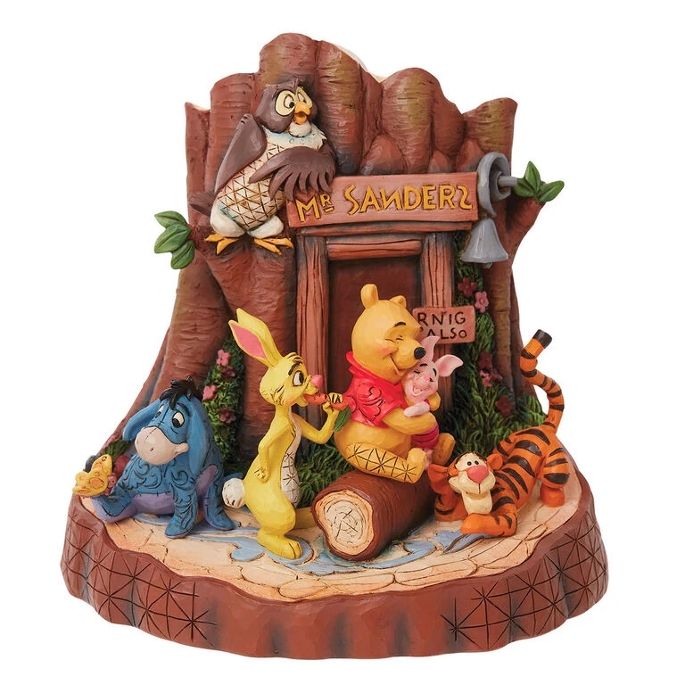 Enesco Jim Shore Disney Winnie The Pooh Carved By Heart Scene, 7.48" 1 Enesco Jim Shore Disney Winnie The Pooh Carved By Heart Scene, 7.48"