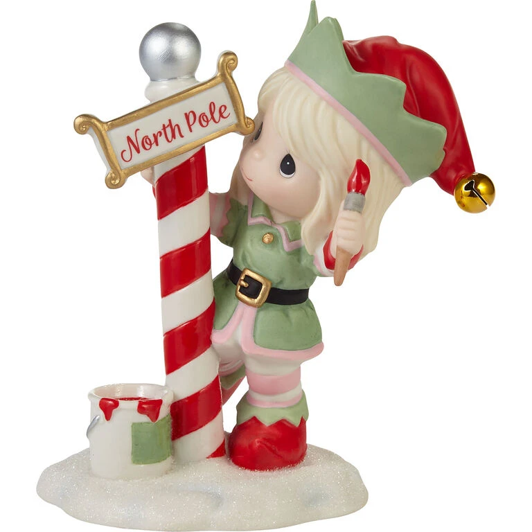 Precious Moments Greetings From The North Pole Elf Figurine, 5.2" 1 Precious Moments Greetings From The North Pole Elf Figurine, 5.2"