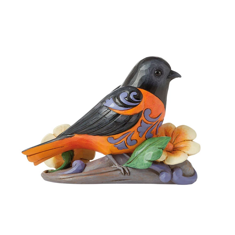 Enesco Jim Shore Baltimore Oriole With Spring Flowers Figurine, 4.2" 1 Enesco Jim Shore Baltimore Oriole With Spring Flowers Figurine, 4.2"