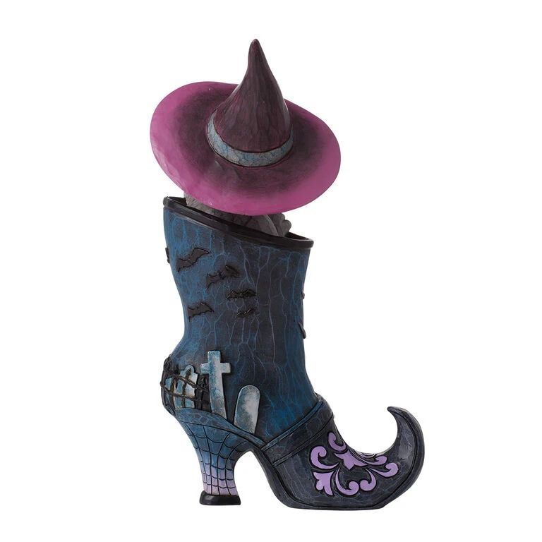 Enesco Jim Shore Black Cat Inside Of Witch's Boot Figurine, 8.26" 2 Enesco Jim Shore Black Cat Inside Of Witch's Boot Figurine, 8.26" - Image 2