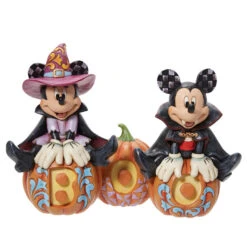 Enesco Jim Shore Disney Mickey Mouse And Minnie Mouse Halloween Figurine, 7.25"