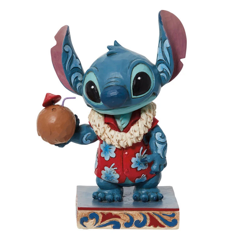 Enesco Jim Shore Disney Stitch In Hawaiian Shirt Figurine, 5" 1 Enesco Jim Shore Disney Stitch In Hawaiian Shirt Figurine, 5"