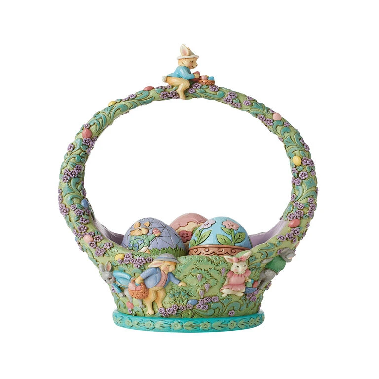 Enesco Jim Shore Egg Hunt Easter Basket Figurine, 9.25" 1 Enesco Jim Shore Egg Hunt Easter Basket Figurine, 9.25"