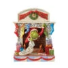 Enesco Jim Shore Grinch Peeking Out Of Fireplace Figurine, 5.5"