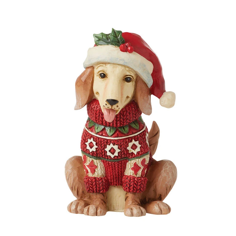 Enesco Jim Shore Mini Christmas Dog Figurine, 3.5" 1 Enesco Jim Shore Mini Christmas Dog Figurine, 3.5"