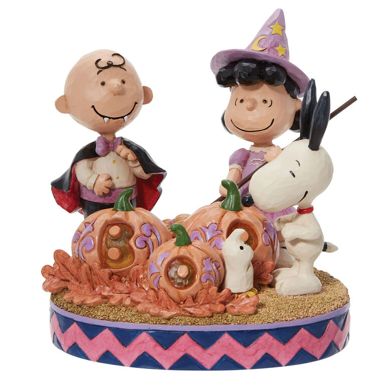 Enesco Jim Shore Peanuts Gang Halloween Figurine With Light, 5.55" 1 Enesco Jim Shore Peanuts Gang Halloween Figurine With Light, 5.55"