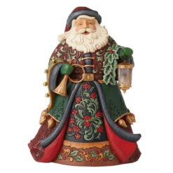 Enesco Jim Shore Collector Santa With Lantern Figurine, 14.02"