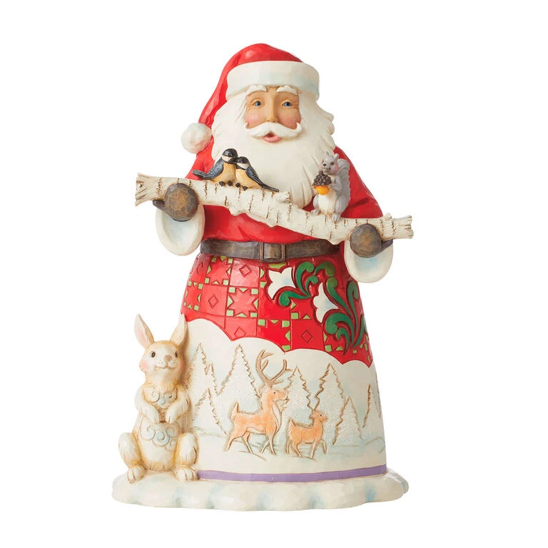 Enesco Jim Shore Santa With Birch Branch And Animals Figurine, 8.5" 1 Enesco Jim Shore Santa With Birch Branch And Animals Figurine, 8.5"