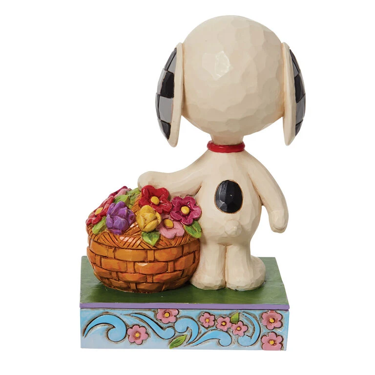 Enesco Jim Shore Peanuts Snoopy Basket Of Tulips Figurine, 4.9" 2 Enesco Jim Shore Peanuts Snoopy Basket Of Tulips Figurine, 4.9" - Image 2