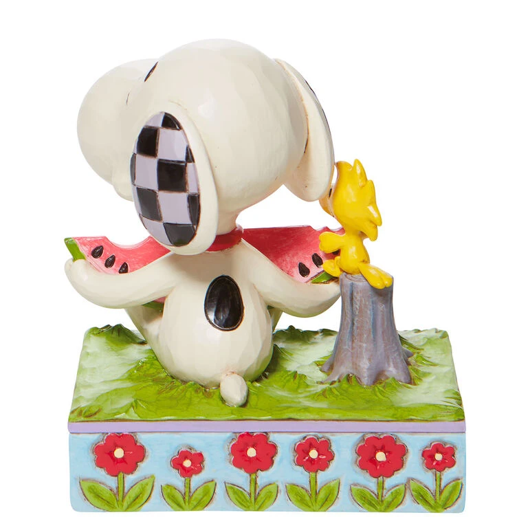 Enesco Jim Shore Peanuts Snoopy & Woodstock Sharing Watermelon Figurine, 4.625" 2 Enesco Jim Shore Peanuts Snoopy & Woodstock Sharing Watermelon Figurine, 4.625" - Image 2