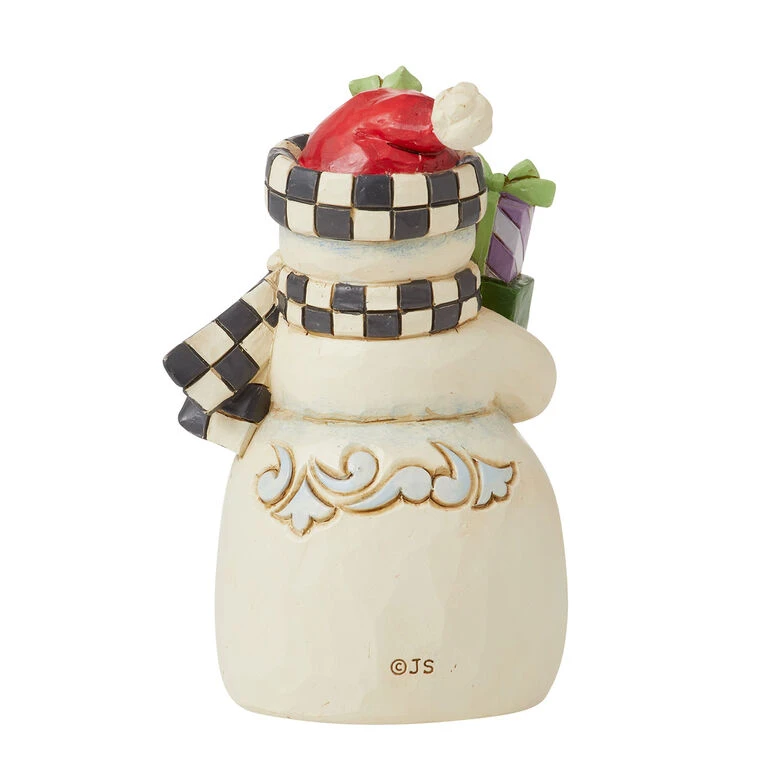 Enesco Jim Shore Mini Snowman With Checkered Hat And Scarf Figurine, 3.54" 2 Enesco Jim Shore Mini Snowman With Checkered Hat And Scarf Figurine, 3.54" - Image 2