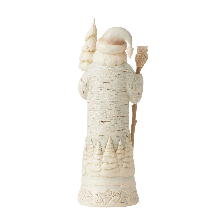 Enesco Jim Shore White Woodland Birch Bark Santa Figurine, 7.75" 2 Enesco Jim Shore White Woodland Birch Bark Santa Figurine, 7.75" - Image 2