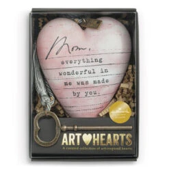 Demdaco Mom Dear You Art Heart Sculpture, 3.5" 5 Demdaco Mom Dear You Art Heart Sculpture, 3.5" -Hallmark Mom Dear You Art Heart Sculpture With Tassel and Key 1008000003 03
