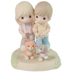 Precious Moments I’ll Never Let You Go Figurine, 5.4" -Hallmark Precious Moments Couple Walking Dogs Figurine 223003 03