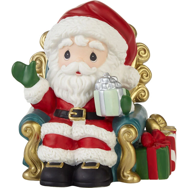 Precious Moments Santa’s Here Bringing Cheer Figurine, 4.4" 1 Precious Moments Santa’s Here Bringing Cheer Figurine, 4.4"