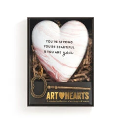 Demdaco Strong Beautiful You Art Heart With Key Stand -Hallmark Strong Beautiful You Heart Sculpture With Key 1003480430 04