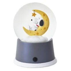 Hallmark Peanuts® Snoopy Sweet Dreams Snow Globe With Light -Hallmark Sweet Dreams Snoopy on Yellow Moon Water Globe 1BBY4760 03