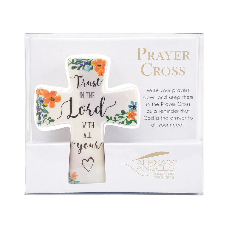 Roman Trust In The Lord Porcelain Prayer Cross 2 Roman Trust In The Lord Porcelain Prayer Cross - Image 2