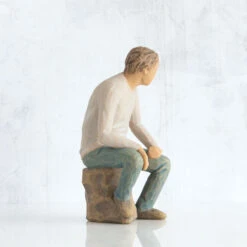 Willow Tree My Guy Figurine, 6" -Hallmark Willow Tree Man Sitting Figurine 28042 04